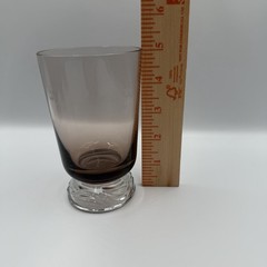 Vintage FOSTORIA Horizon 8 oz. Footed Pedestal Juice Glasses Smoke Brown Set 4