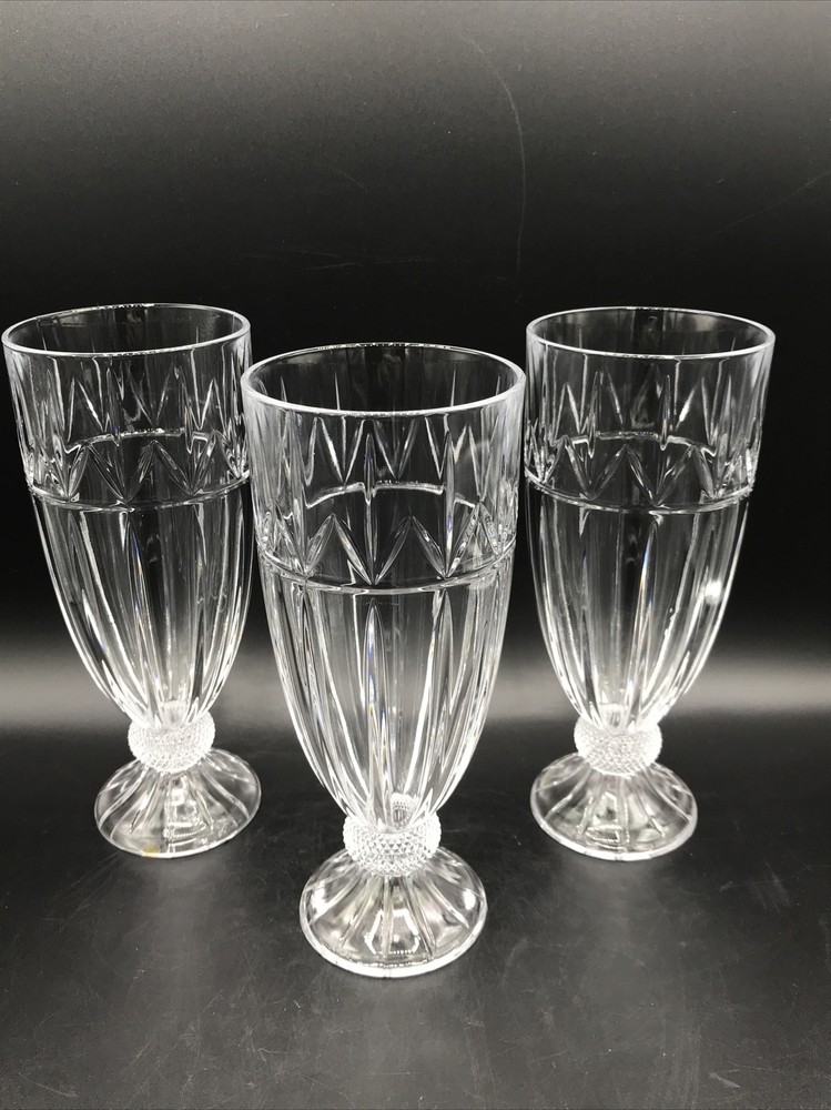3 Godinger – Olympia – Crystal Iced Tea Glass – Water Goblet Excellent Condition