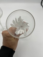 Rosenthal Snowflower Cordial Glass White Confetti Crystal Lot of 2 6 1/8″ Tall