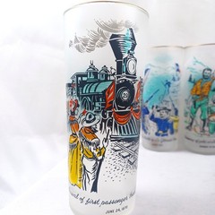 Libbey Colorado Rush to the Rockies Centenial Drinking Glasses Vintage 1859-1959