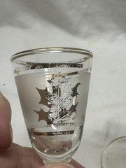 Vintage Libbey Gold Leaf Frosted Cordial Glasses SET OF 3 – 3.5″