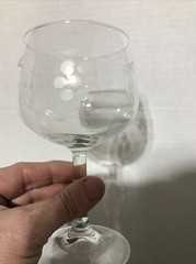 VINTAGE ETCHED WINE GLASS SET GRAPES ON A VINE SET OF 6 , 6 1/2″