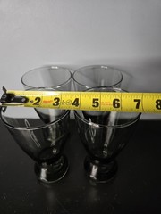 Vintage Libbey Smoked Gray Pilsner Glasses w Round Weighted Base Set of 4