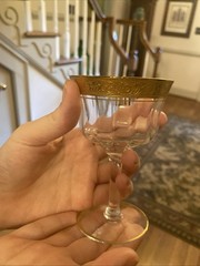 Westchester Small Wine Glass Tiffin Franciscan Minton Rim Gold Embellishment