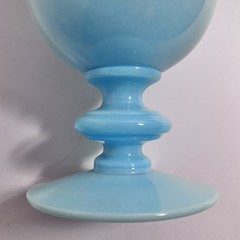 1930s French PORTIEUX VALLERYSTHAL Juice Glass / BLUE OPALINE / Very Rare