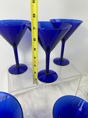 (7) Pier 1 Cobalt Blue Martini Cosmopolitan Margarita Glasses HTF Excellent!!