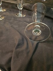Vintage Pilsner glass with etched leaves and flowers