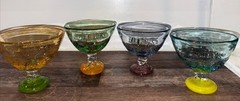 4 Global AMICI Colorful Murano Art Glass CONFETTI Stem SHERBET Champagne Dessert