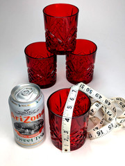 4 Crystal Red Godinger Dublin Shannon Rocks Old Fashioned Glasses Tumblers euc