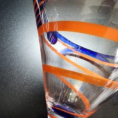 Royal Caribbean Martini Dessert Glasses Set Of 2 Kosta Boda Hand Blown Spiral