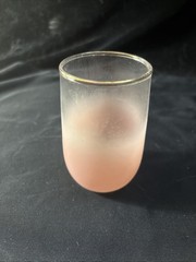 Vintage Pastel Frosted Gold Rimmed Juice Glasses Set Of 8
