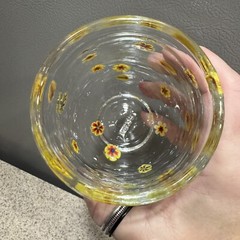 Rare “Tucker” Hand Blown Drinking Glass 4.3” Flowers in EUC