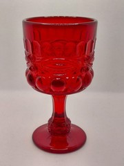 «Vintage L.G. Wright Mosser Eyewinker Ruby Red Goblet – Cadmium Glow UV…