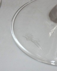 SET OF 2 OLEG CASSINI CRYSTAL LONG STEM WINE GLASSES ~ SIGNED