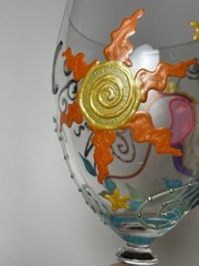 Vintage Smithereens Wine Glass Virgo Hand Painted Zodiac 8 1/8”