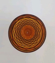 Indiana Glass Whitehall Amber Cubist Footed Tumbler 6″ Tall – Single Tumbler