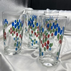 MCM Five Multicolor Grapes Tumblers Water / Juice Glasses. See pics.