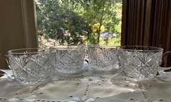 AMERICAN BRILLIANT CUT GLASS HARVARD PATTERN PUNCH CUPS (4) C.1900