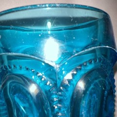 L.E. Smith BLUE «Moon and Stars» Water Drinking Goblet **Minor Issues
