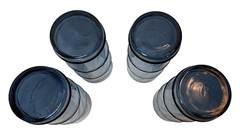 4 Libbey BAMBOO BASH Blue Optic 6.75″ Drink Glass Highball Ice Tea Tiki Tumbler
