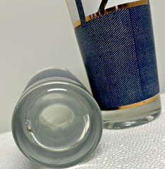 Cera Blue Jeans Tom Collins High Ball Glasses Demin Belt Buckle Hipster Retro
