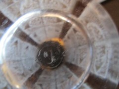 Vintage Libbey Clear Glass Tumbler set 6 White & Gold encrusted Design 1960’s
