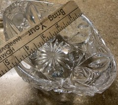 Vintage Heavy Cut Crystal Glass Dish Foot Bowl , Basket – Lot Of 2