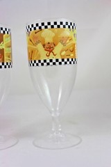 Fat Italian Chef Shatterproof Iced Tea Water Goblets 12 Oz Set 6 Acrylic Plastic