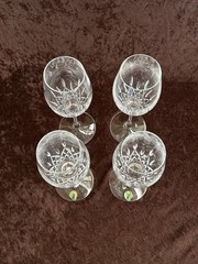 Set Of 4 Waterford 7 3/8″ LISMORE pattern Stemmed Wine Glasses