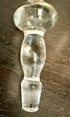 Vintage MCM Set Of 5 Crystal cordial glasses and Decanter W/ Gold Floral Trim