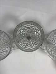 Vtg. Fostoria Wine/Water Goblets Cubist Design Set of 6