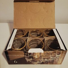 Circleware Lido Collection Gold Rim Shot Cordial Six Piece Glasses 2.5oz #20677
