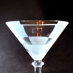 NAUTICA FROST BLOCK MARTINI GLASSES, Frosted Lead Crystal, 10 oz, GERMANY, 2PCS