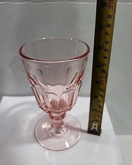 Vintage Selenium Fostoria PEACH Pink Water Goblet Glass 6″ Tall