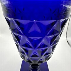1 Imperial Mt. Vernon Cobalt Blue Glass Water Goblet 5 1/4″ Tall