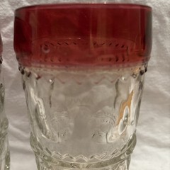 Tiffin Franciscan Set of 4 Highball Glasses Kings Crown Ruby Red Flash Cranberry