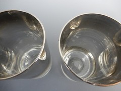 Vintage Dorothy Thorpe Fade Silver Band 6 Juice Glasses Hold 5oz