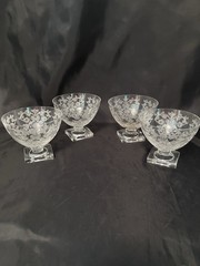 (4) Fostoria Queen Anne Stem 3 1/8” Low Sherbets Wider Rimmed READ