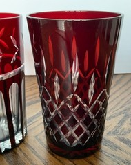 Imperial Estate Crystal Triumph 3 Different Ruby Highball Glasses