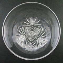 2 antique ABP Cut Glass CORDIALS – Flared Bowl Trumpet shape – 1 oz., 4.5″ tall