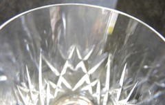 11 Piece Crystal Stemware Criss Cross Design Faceted Stems