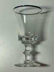 Gorham Crystal Cavalier Water Goblet Glass with Wide Platinum Rim