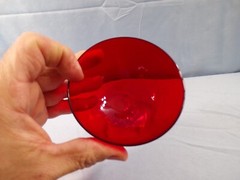 Morgantown Ruby Red Glass Golf Ball Tall Sherbet Champagne Goblet