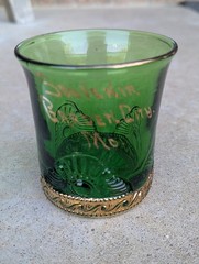 Antique Green Garden City Missouri Glass Tumbler Souvenir