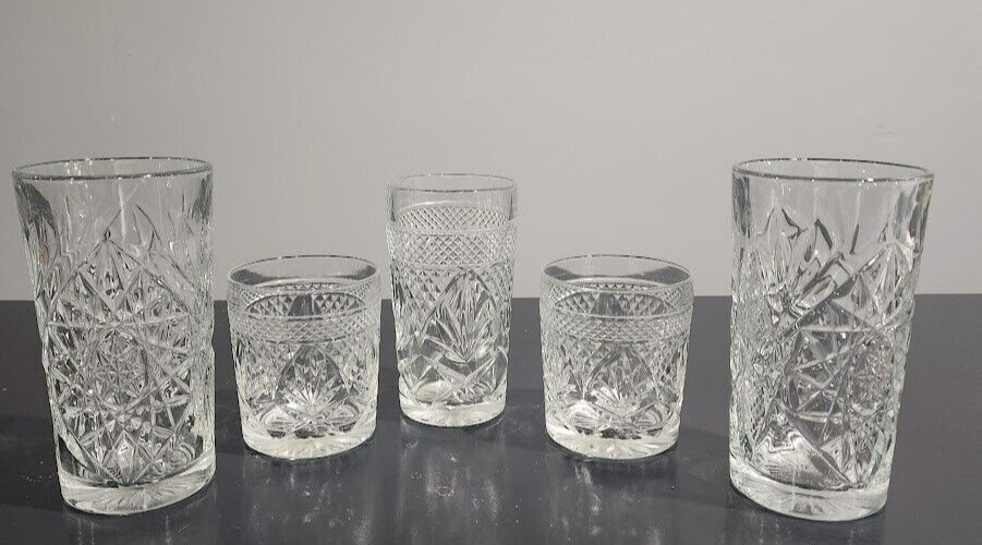 vtg Libbey 2 Highball Cooler Tumbler 16 oz. Glass 2 rock 12 oz. BAR MCM EAPG