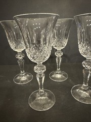 Bohemia Crystal Set Of 4 Cordial Glasses Marquis Pattern 6” T By 2.5” W