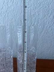 4 Vintage Hobstar Clear Elegant Cut Crystal Highball Tumblers / Water Glasses