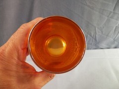 Vintage Fenton Marigold Carnival Glass Lattice & Grape Pattern Tumbler