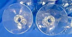 Vintage Clear Cut Leaf Vine Pattern Crystal Stemware 21 Pc. Pumpkin Shaped Stem