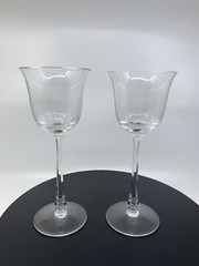 SET of 2 Sasaki Crystal Stem Wine Martini/Champagne Glass With Original Box.